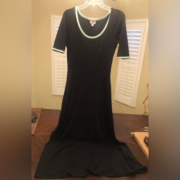 LulaRoe Ana dress, size large, black with mint trim - Picture 1 of 2